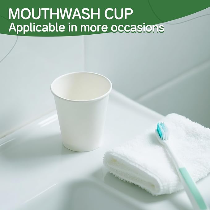 100 Pack 3 oz Paper Cups, Small Coffee Cups, Disposable Mini Bathroom Mouthwash - Image 4