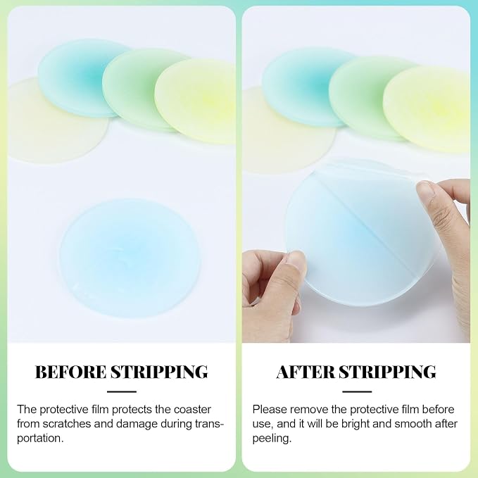 Acrylic Round Coasters, For Drinks, Cup Coasters for Home Bar Office Tabletop - Image 6