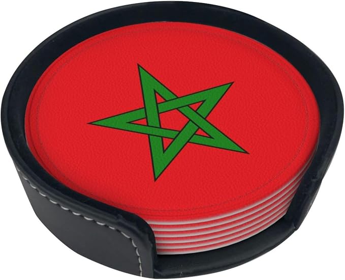 Moroccan Flag Coasters for Drinks by Unknown
