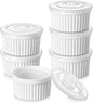 vancasso 8 oz Ramekins with Lid, Porcelain Creme Brulee Souffle Dishes by vancasso