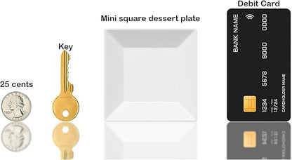 Exquisite Mini Disposable Appetizer Plates - 1200 Pack 2.95" x 2.95" White Plastic Dessert Plates - Elegant Design for Weddings, Birthdays, and Formal Parties - Stackable and Convenient - BPA Free