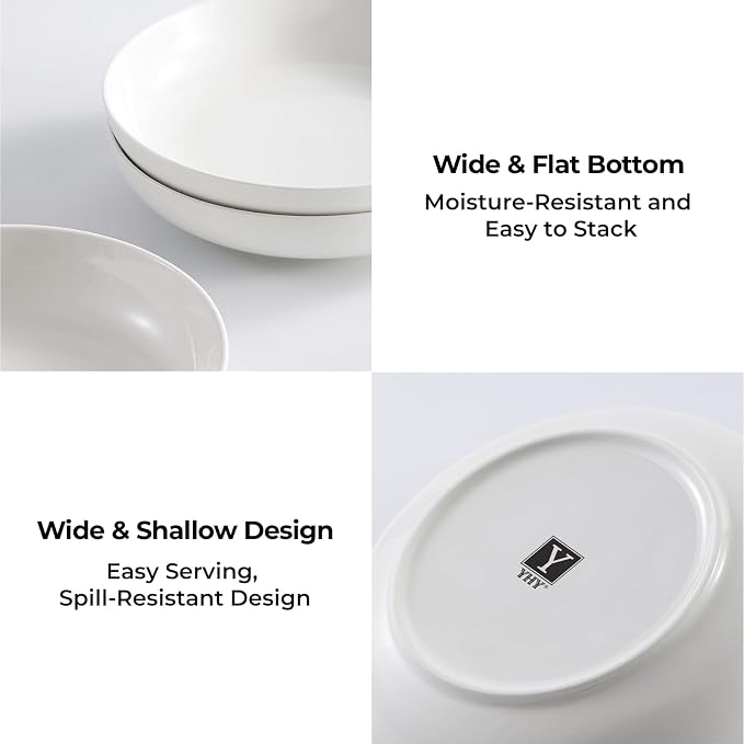 Y YHY 9.75" Large Pasta Bowls, 50 Ounces Big Salad Bowls, Ceramic Serving Bowl - Image 4