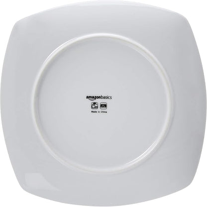 Amazon Basics 18 Piece Kitchen Dinnerware Set - Square Plates, Bowls, Service for 6 - Modern Beams