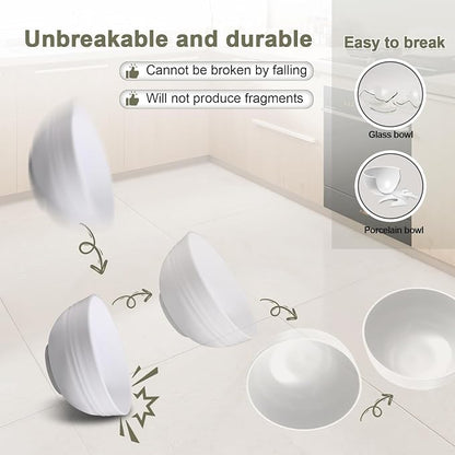 12 Pcs Unbreakable Cereal Bowls Set, 26 Oz Wheat Straw Bowls Set, Microwave & - Image 4