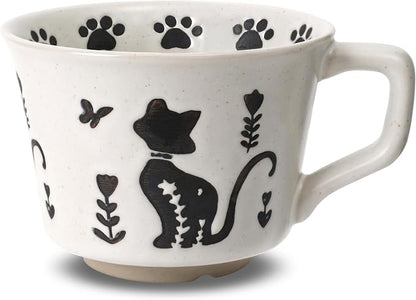 11 oz Ceramic Coffee Mug, Stoneware Teacup by LINVIA