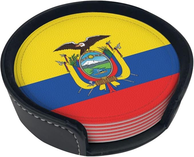 Ecuadorian Flag Coasters for Drinks by Unknown