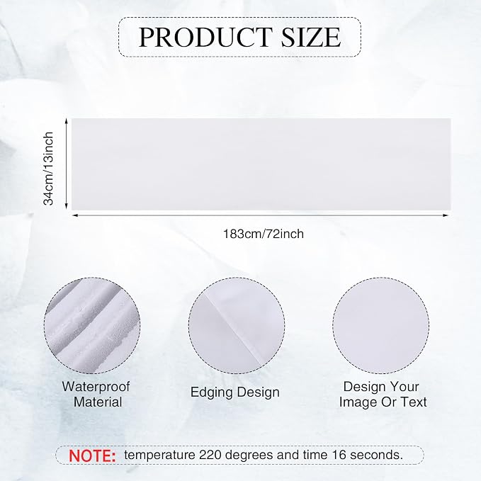 2 Pcs Sublimation Table Runners Blanks 13 x 72 Inch Polyester White Table - Image 2