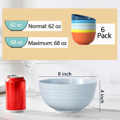 68 Oz Salad Bowls Large Serving Bowls Unbreakable Ramen Bowl - Image 4