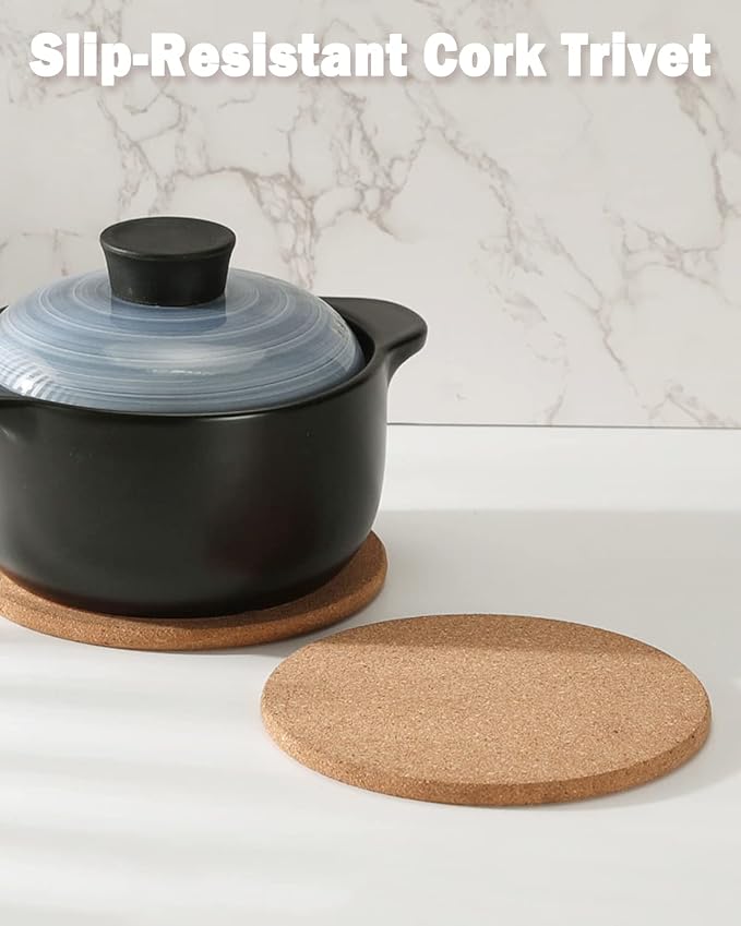 Cork Trivets for Hot Dishes, Hot Pots and Pans, 8 Inch 4 Pcs | High Density - Image 8