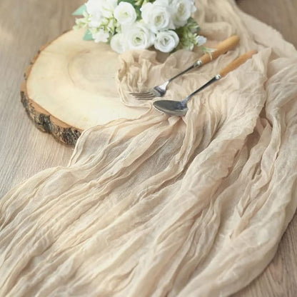 12 Pack Beige Cheesecloth Table Runner 10ft Boho Gauze Cheese Cloth Table - Image 5
