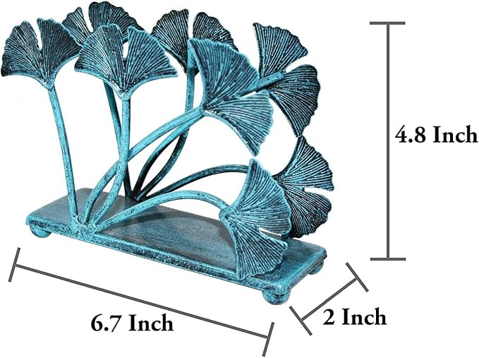 OwlGift Set of 2 Modern Ginkgo Leaves Design Napkin Holder, Metal Paper Napkin - Image 5