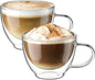 ecooe Double Walled Glass Coffee Mug 12 oz Latte Cappuccino Cups Set of 2 by ecooe