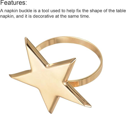 uxcell Metal Napkin Rings Set of 6, Star Napkin Ring Holder Buckle - Image 4