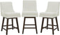 CHITA Counter Height Swivel Bar Stools Set of 3, FSC Certified Upholstered Faux Leather Barstool Chairs with Back, 26.8" H Seat Height, PU Leather in Pure White