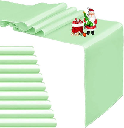 10-Pack Mint Green Satin Table Runner 12 x 108 Inch Long Fuchsia Bright and by Pufogu
