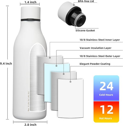 BJPKPK 18oz Insulated Water Bottle, Stainless Steel Bottle - Image 3