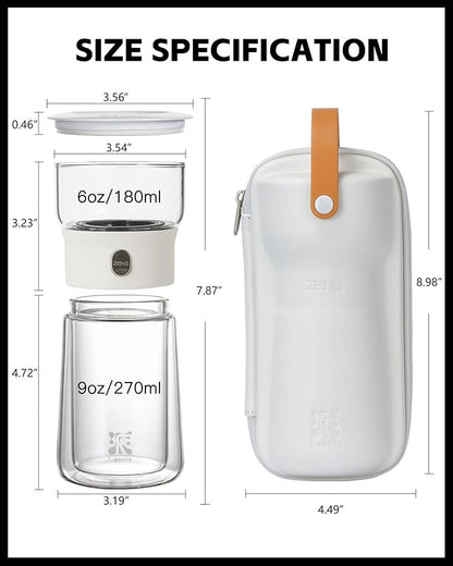 ZENS Modern Glass Infuser Pot, One Touch Tea Maker - Image 4
