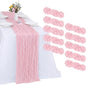 10 Pack Pink Cheesecloth Table Runner 17 x 108 Inch | Boho Gauze Fabric by RestfulGlow