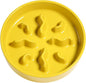 LE TAUCI PET Ceramic Slow Feeder Dog Bowls Small Breed, 0.5 Cups Dog Food Dish for Fast Eaters, Puzzle Bowl for Small Dogs and Cats, 5.5 Inch-Yellow