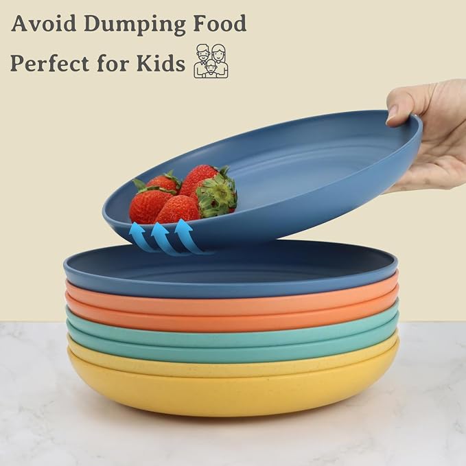 wheat straw bowls, cups and cutlery sets 28 pcs - Image 4