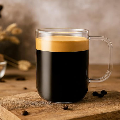 Aquach 20oz Glass Coffee Mugs Set of 2, Borosilicate Glass, Single-walled - Image 2