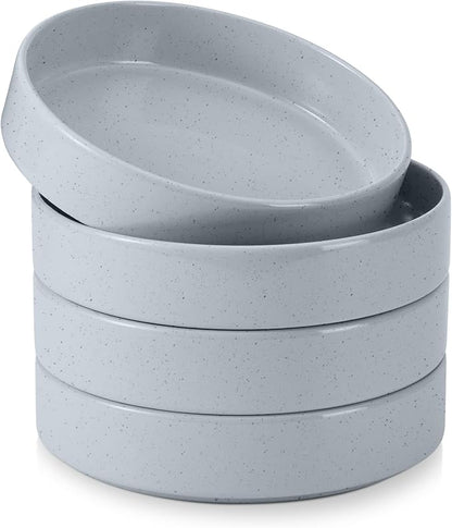 E-far Pasta Bowls Set of 4, 35oz Ceramic Large Salad Bowl Plates by E-far