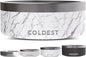Coldest Dog Bowl - Anti Rust Metal, Non Slip, 3 Layers Insulated Stainless Steel Dog Bowls - Spill Proof & Heavy Duty - Water Bowl for Dogs, Cats & Pets, Dish Washer Safe (64 oz, Carrara Marble)