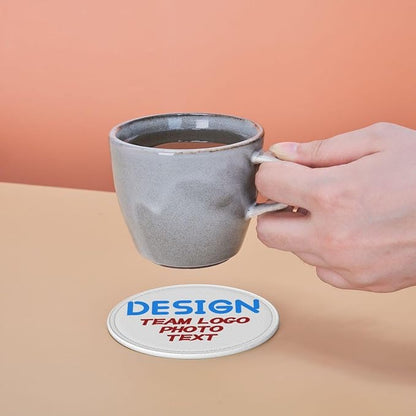 Custom Photo Add Team Logo Pictures Leather Coasters Set of 6 - Image 4