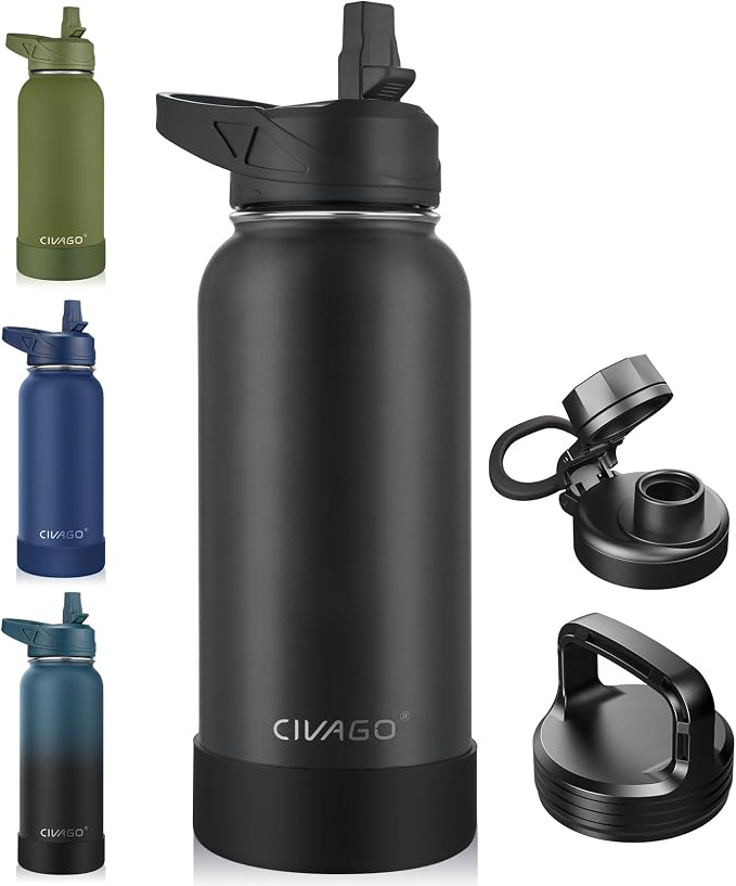 CIVAGO 32 oz Insulated Stainless Steel Water Bottle by CIVAGO