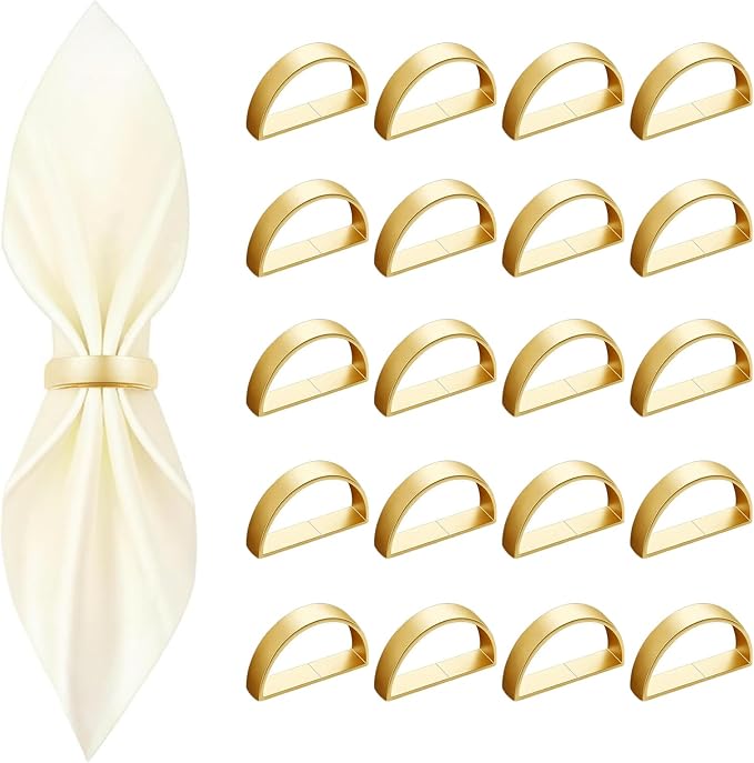 20 Pcs Gold Napkin Rings by Unknown