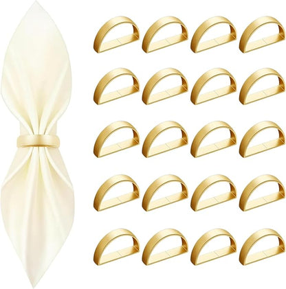 20 Pcs Gold Napkin Rings by Unknown