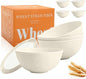 Wheat Straw Bowls Set with Lids, Unbreakable 40 OZ Large Cereal Bowls Set of 4 by Perlapoc