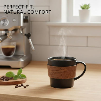 Office Desk & Home Coffee Station Accessory, Wooden Cup Sleeve - Image 2