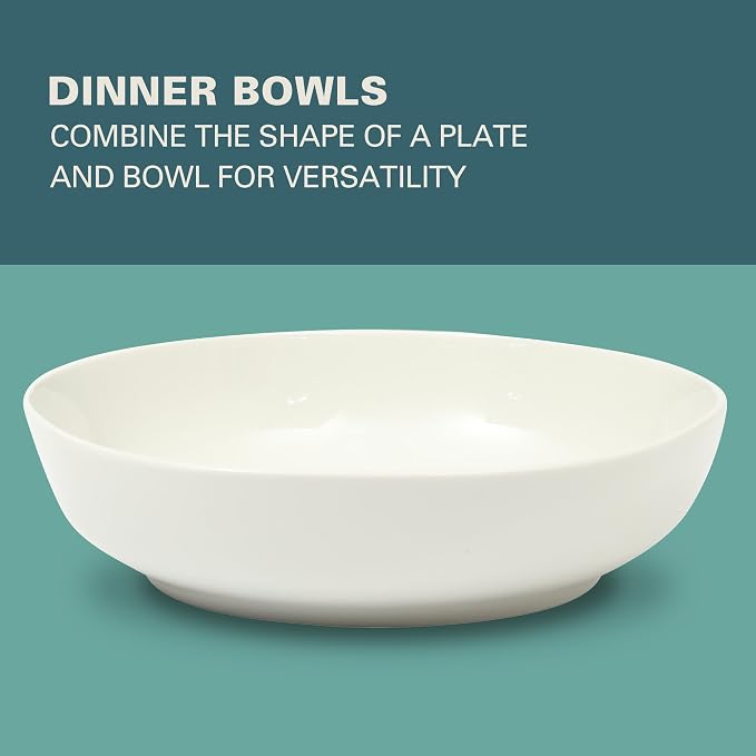 Gibson Home Lindendale 16 Piece Porcelain Ceramic Plates and Bowls Dishes - Image 5