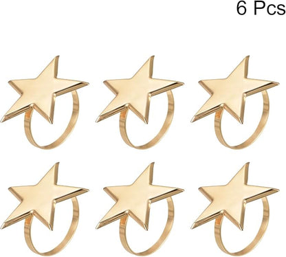 uxcell Metal Napkin Rings Set of 6, Star Napkin Ring Holder Buckle - Image 3