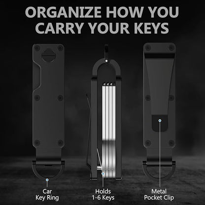 Key Organizer Minimalist Innovative Keyholder Compact Keys Organizer Smart KeyChain Secures 2-6 Keys