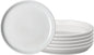 Denby - Elements Stone White Coupe Salad Plates Set of 6 - Dishwasher Microwave Oven Safe - Scratch Chip Resistant Lunch, Appetizer, Dessert Plates - 8.25 Inch Ceramic Stoneware Dinnerware Set
