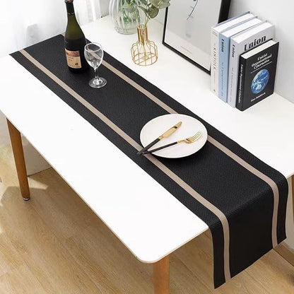 FAVE Woven Vinyl Table Runner 90x12 Inch Black - Image 4