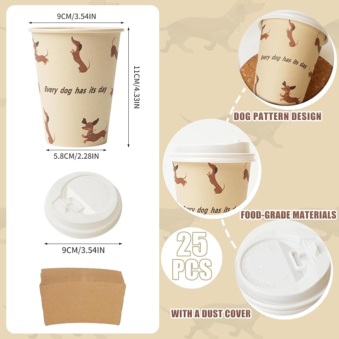 25 Pack 12 oz Disposable Cups Paper Coffee Cups - Image 5
