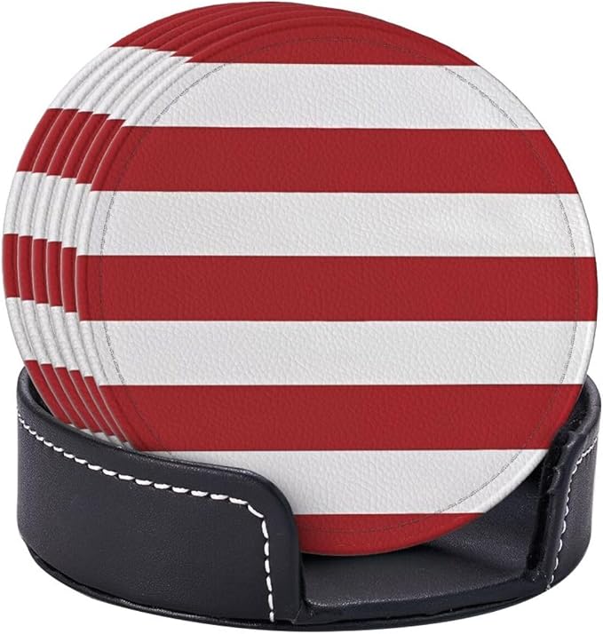 6 Pcs Christmas Valentine's Day Decoration Red and White Stripes Leather - Image 6