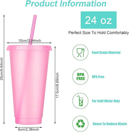 24 Pack Plastic Tumblers with Lids and Straw, Reusable Cups with Lids and - Image 2