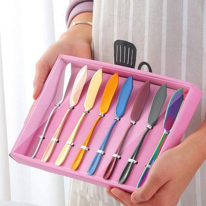 Buyer Star Butter Knives, 18/10 Stainless Steel 6.10 Inch Multicoloured Cheese - Image 2