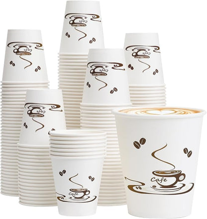 Lamosi 200 Pack 10 oz Coffee Cups, Disposable Paper Cups | Hot/Cold Beverage by BuyNow
