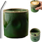 18oz Ceramic Coffee Mug with Sip Hole, Handleless Tumbler in a Vintage Kiln by Unknown