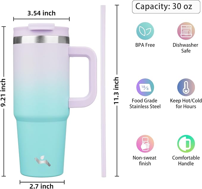 Konokyo 30 oz Insulated Tumbler Water Bottle - Image 4