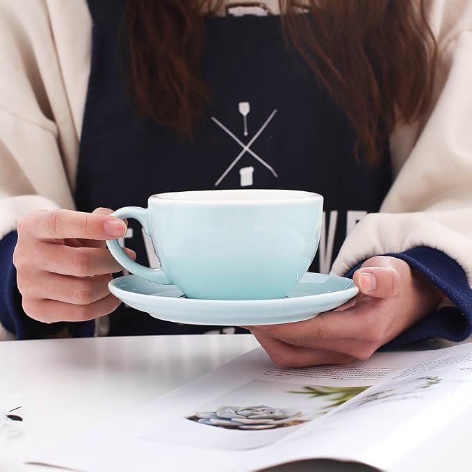 Coffeezone Cappuccino Barista Latte Art Cup and Saucer New Bone China - Image 2