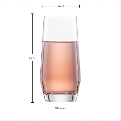 ZWIESEL GLAS Pure Longdrink Glass (Set of 6), Bar Glasses for Long Drinks, Dishwasher-Safe Tritan Crystal Glasses, Made in Germany (18 Ounce)