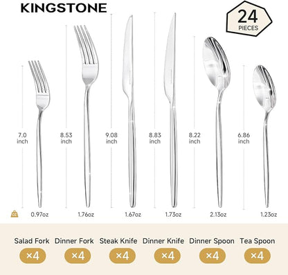 24 Piece Silverware Set for 4 - Image 2
