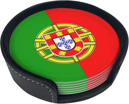 6 Pack Portugal Flag Leather Coaster - Image 2