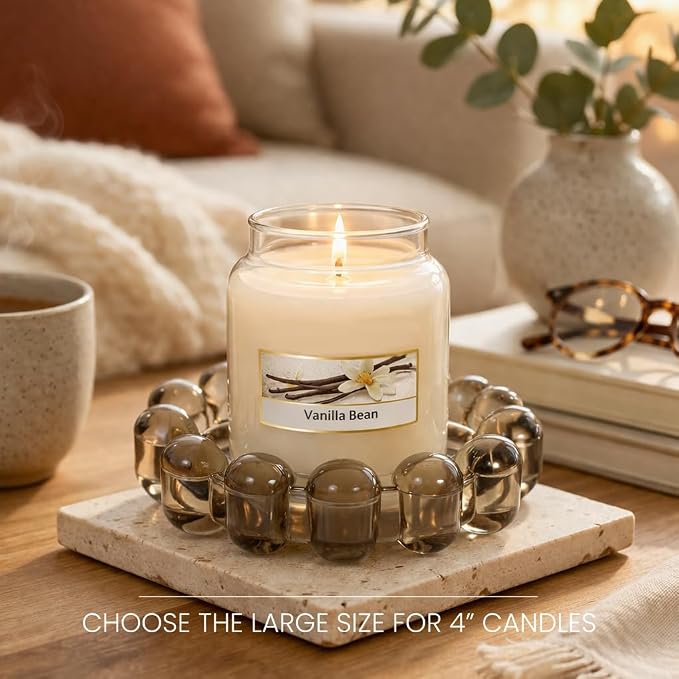 Home Collection Original Smoky Glass Large Bubble Candle Dish | Votive and - Image 4